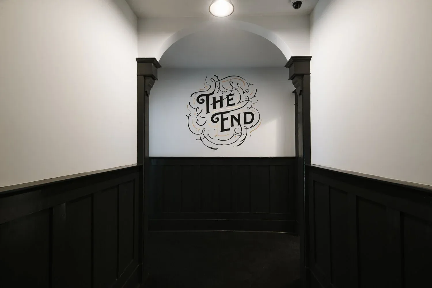 “The End” painted in the common area