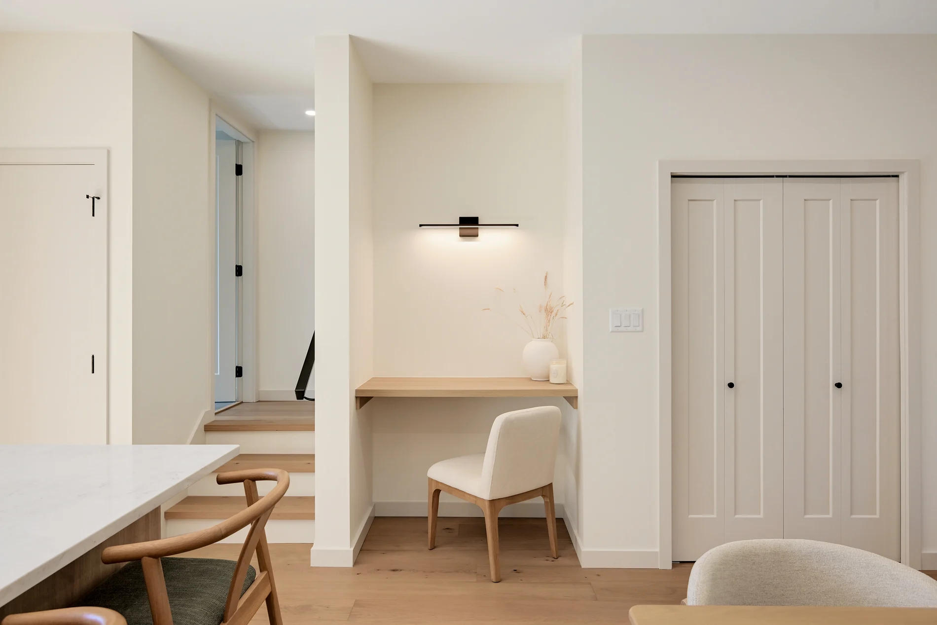 A study nook off the kitchen