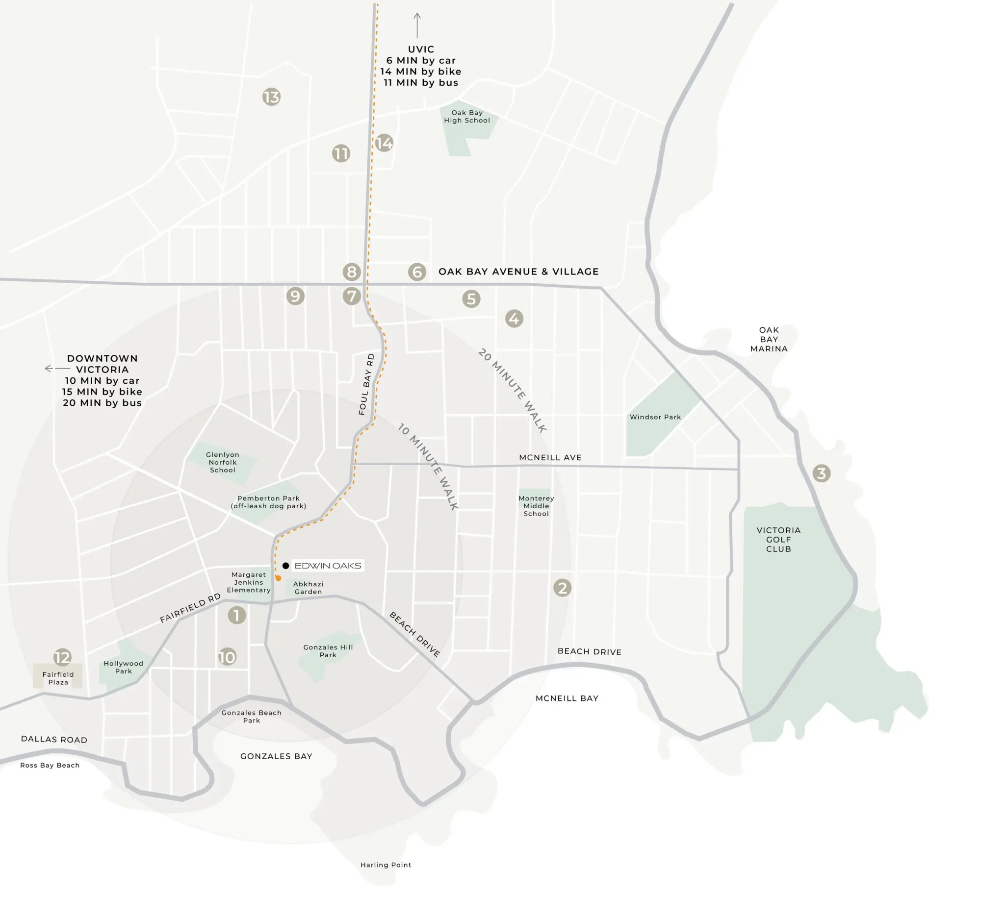 Map of the Fairfield–Gonzales neighbourhood