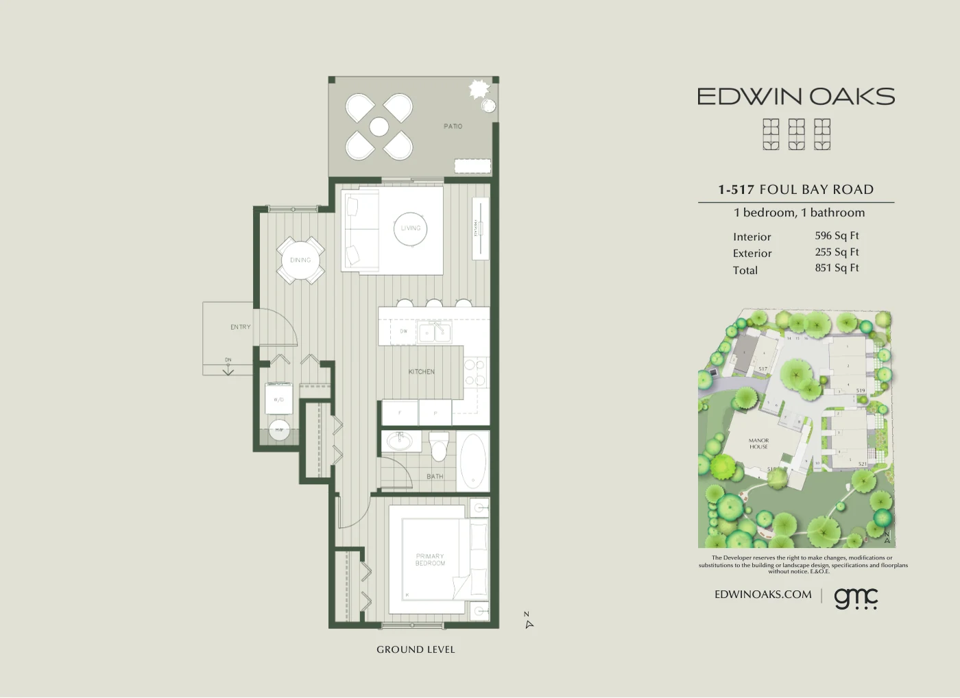 Floor plan — 1 – 517 Foul Bay Road