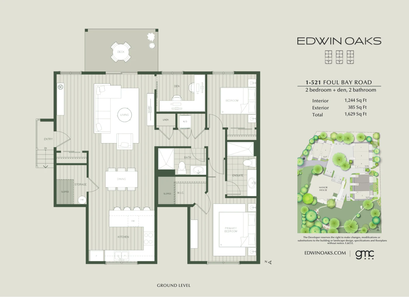 Floor plan — 1 – 521 Foul Bay Road