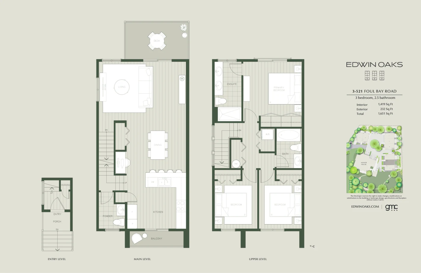 Floor plan — 3 – 521 Foul Bay Road